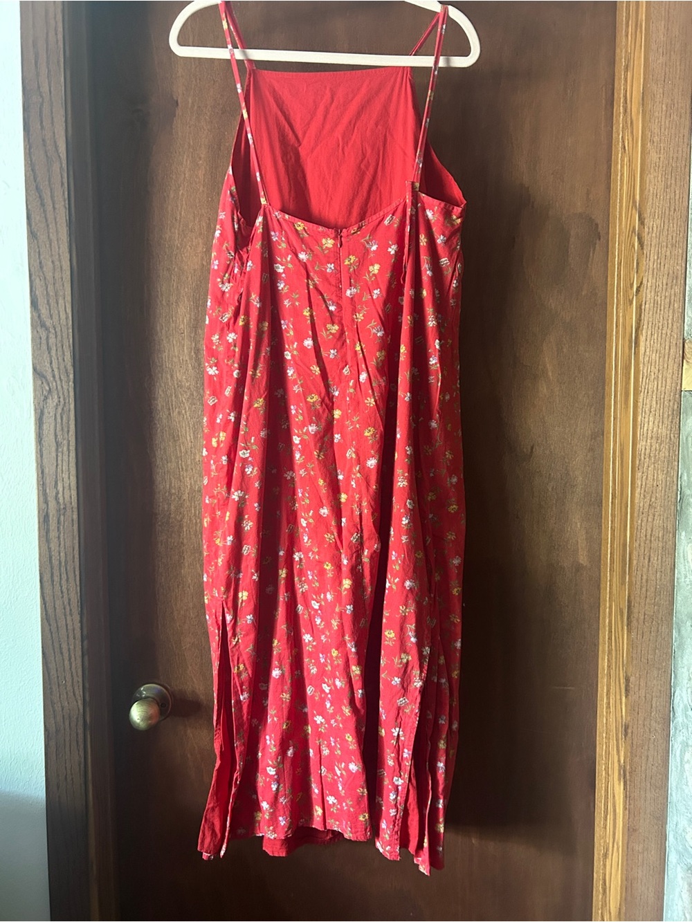 Christy Dawn High Neck Red Floral Midi Dress - Picture 3 of 6